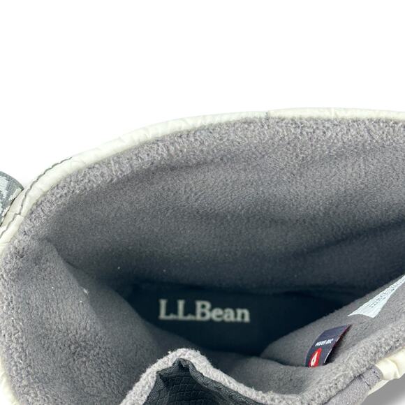 L.L. Bean Ultralight Quilted Insulated Boots Womens Size 8 White Gray Insulated - Picture 6 of 8